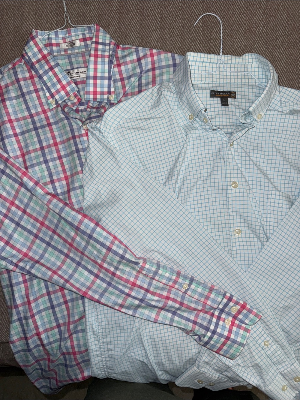 Peter Millar Light Blue Grid & Multi-Color Plaid Button-Down Shirts